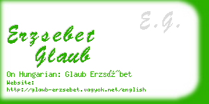 erzsebet glaub business card